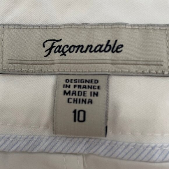 Faconnable 4 Pocket Lined Cotton Bermuda Shorts Designed in France White Sz 10 - Picture 11 of 13